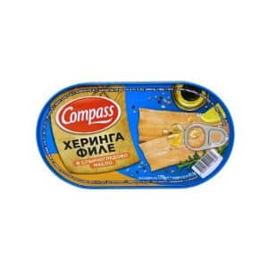Консерва Херинга Филе в Слънч. Масло 170 гр. - Компас